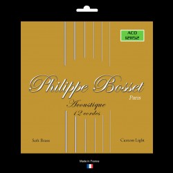Jeu guitare folk 12 cordes  soft brass 80/20 Custom light 11-52
